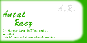 antal racz business card